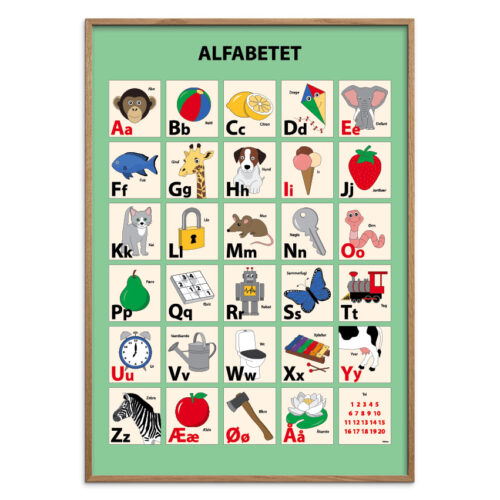 Groen-Lys-eg-A.jpg Alfabet plakat - Grøn PANG, flere størrelser