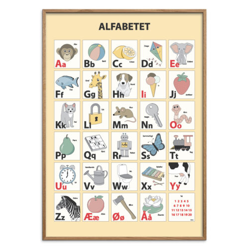 Gul-Douce-Lys-eg-A.jpg Alfabet plakat - Gul DOUCE, flere størrelser