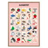 Alfabet plakat - Lyserød PANG, flere størrelser