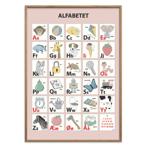 Rosa-Douce-Lys-eg-A.jpg Alfabet plakat - Rosa DOUCE, flere størrelser